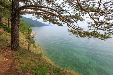 The Lake Baikal in Siberia in Russia