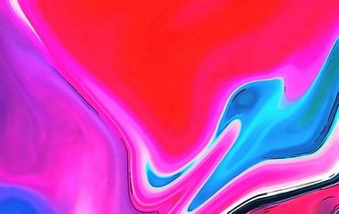 Unusual watercolor abstract background. Surreal lines and swirls. Bright colors design.