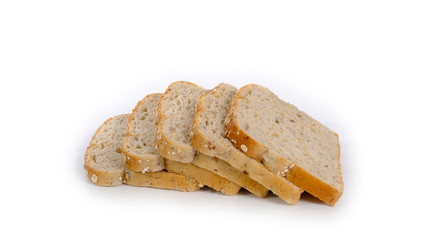 Fresh oak and nut grain bread slices