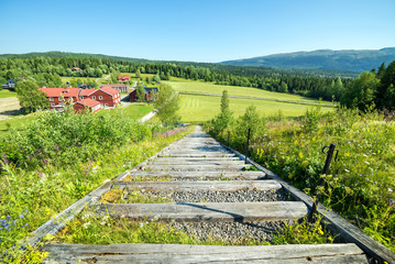 Fototapeta na wymiar Swedish mountain panorama landscape from the monument hill
