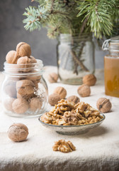 walnuts and honey for festive baking
