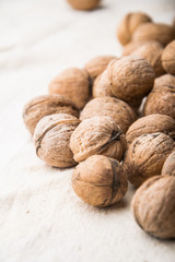 walnuts on a light background