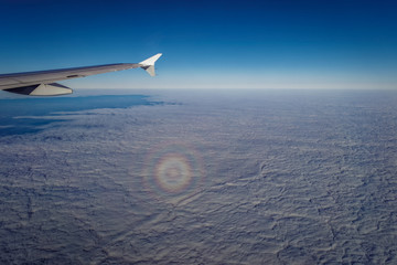 The Pilot's Glory optical phenomenon photographed from an airplane above Germany.