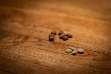 Coffee beans waiting for preperation