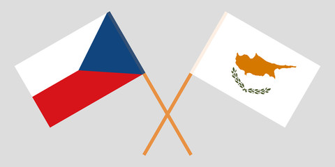 Cyprus and Czech. The Cyprian and Czechia flags. Official proportion. Correct colors. Vector