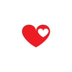 Vector picture of two hearts. Set of vector icons. Great mutual love. Flat design.