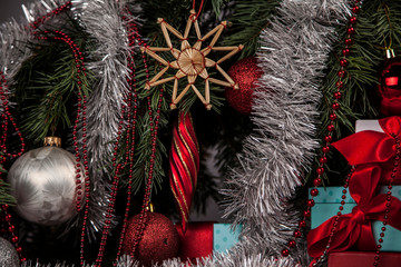 christmas tree and decorations