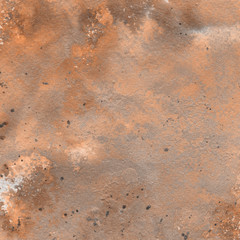 Orange watercolor and ink paper textures on white background. Chaotic stylish abstract organic design.