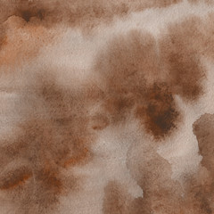 Fototapeta premium Orange watercolor and ink paper textures on white background. Chaotic stylish abstract organic design.