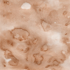 Orange watercolor texture with abstract washes and brush strokes on the white paper background.