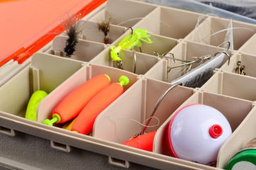 Fishing Gear in Tackle Box