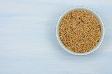 Healthy golden linseeds.