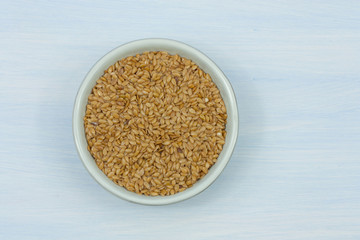 Healthy golden linseeds.