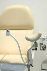 Image of gynecological chair close up