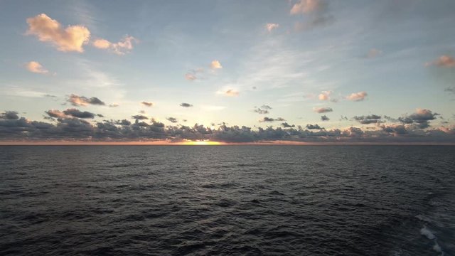 sunset view from a moving vessel