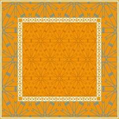 Obraz premium Decorative Geometric ornament with decorative border. Repeating sample figure and line. For modern interiors design, wallpaper, textile industry.