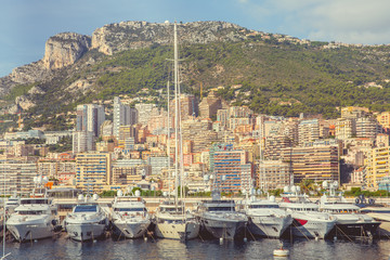 Yachts in the port of Monaco