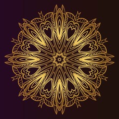 Ethnic ornamental mandala. Decorative design element. Vector illustration.