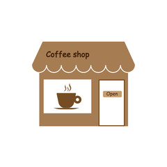Commerce, coffee shop, store icon. Vector illustration.