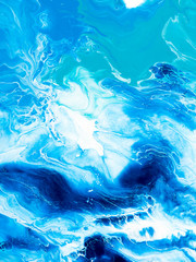 Blue creative abstract hand painted background.
