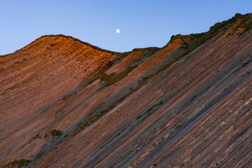 Flysch layers of strata in the coast in Mendata and Sakoneta, Basque Country