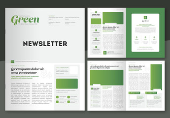 Newsletter Layout with Green Accents