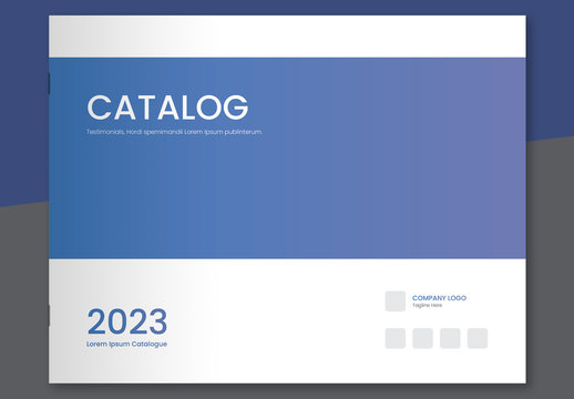 Product Catalog Layout with Blue Accents