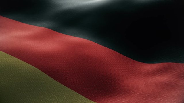 Closeup of a waving german flag looping