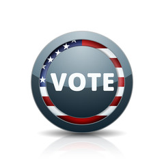 Vote USA Flag button illustration