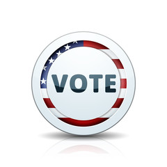 Vote USA Flag button illustration