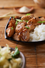 chicken and rice in asian style