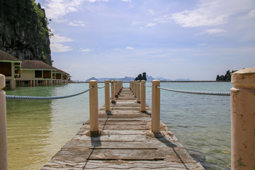 pontoon entrance on the sea