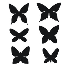 Fototapeta na wymiar Set of butterflies silhouette