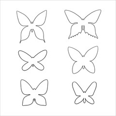 Set of butterflies