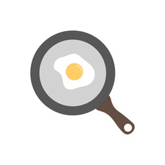 Pan with an egg. Vector
