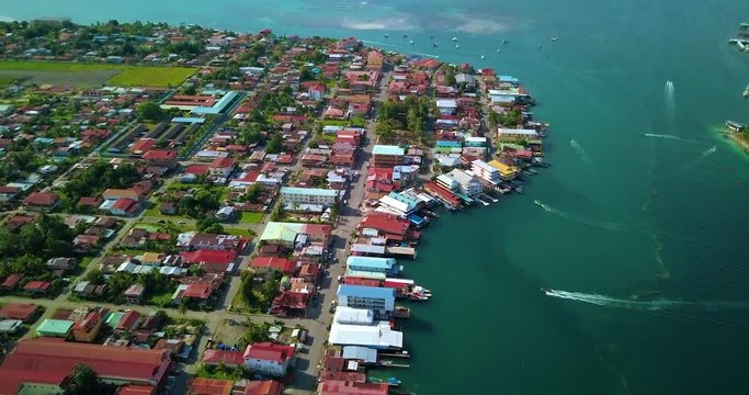 Flying over Colon Island in Bocas del Toro, Panama