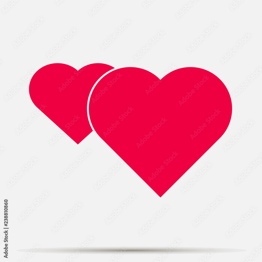 Poster vector icon red heart set on gray background. layers grouped for easy editing illustration. for your