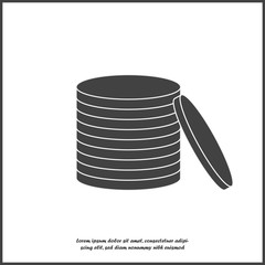 Vector Icon a lot of money. Illustration of  pile of money illustration on white isolated background. Layers grouped for easy editing illustration. For your design.