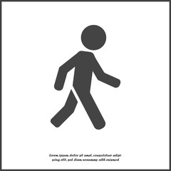 Fototapeta na wymiar Vector icon walking pedestrian. Walking man illustration on white isolated background. Layers grouped for easy editing illustration. For your design.