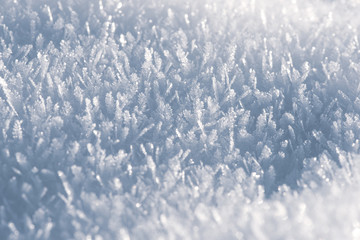 Obraz premium Macro look of snow crystals, snowflakes. Winter background