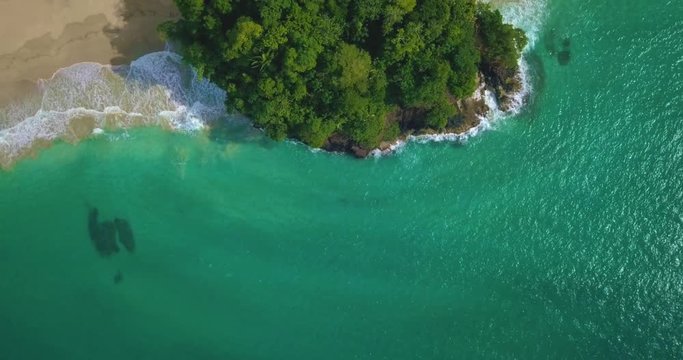 Flying over Red Frog Beach in Bastimentos Island, Bocas del Toro, Panama
