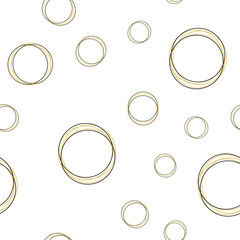 Dark Yellow vector seamless background with bubbles.