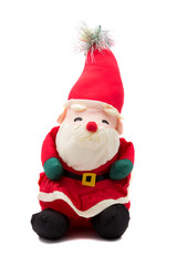 Vintage Santa Claus doll on white background