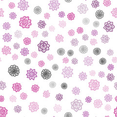 Light Pink vector seamless cover with beautiful snowflakes.