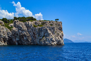 Large rocks on the background of the sea