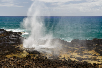 Spouting horn, Kauai, Hawaii.