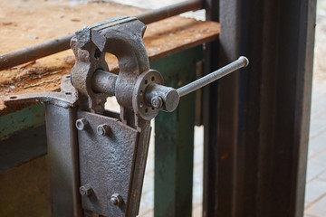 Old rusty vise