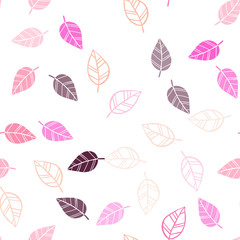 Light Pink, Yellow vector seamless elegant template with leaves.
