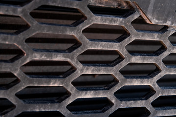 the car's grille