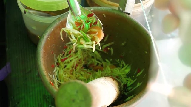 Som-Tum,
Papaya Salad,
Traditional Papaya Salad,
Thai Local Food,
Thailand